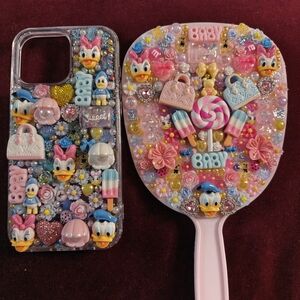 Colorful Cartoon Character iPhone 16 Pro Max Case and Mirror Set